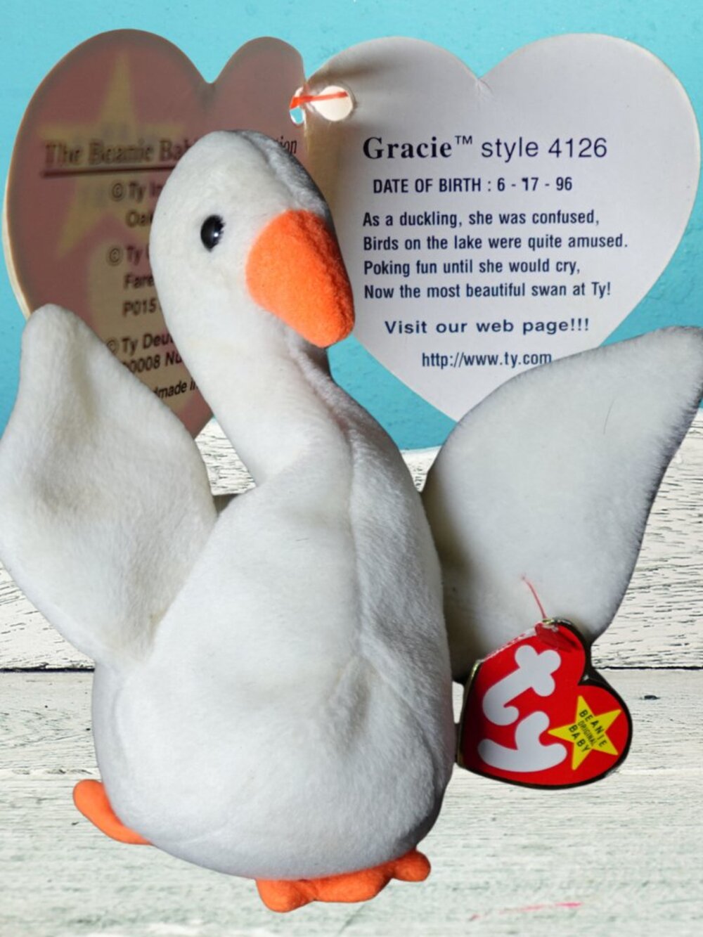 Vintage Ty Gracie Swan Beanie Baby